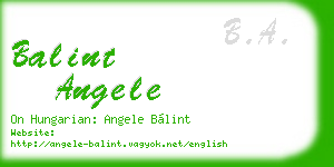 balint angele business card